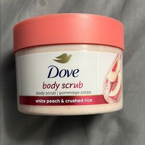 NEW Dove White Peach & Crushed Rice Body Scrub 298 g